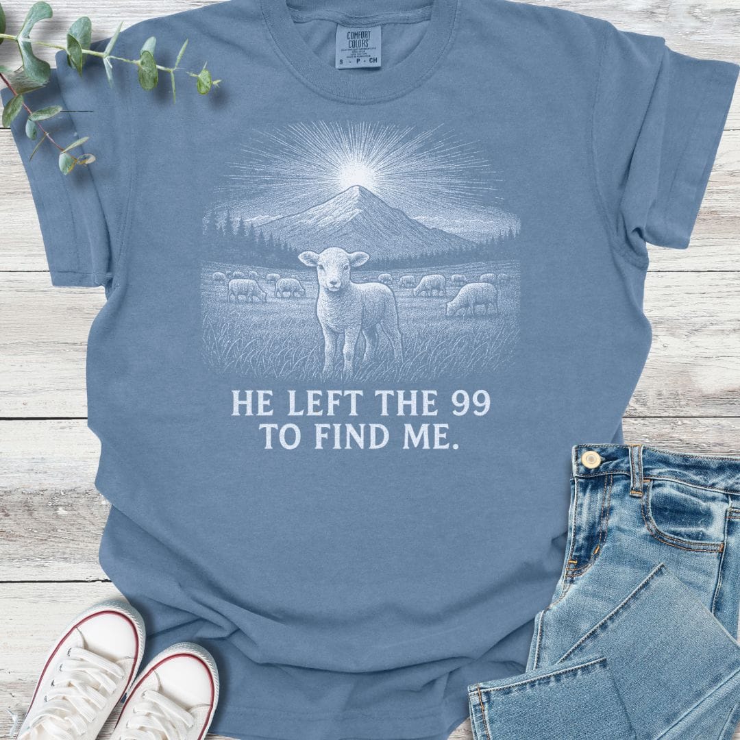 Lost Sheep T-Shirt in Blue Jean - Christian graphic tee