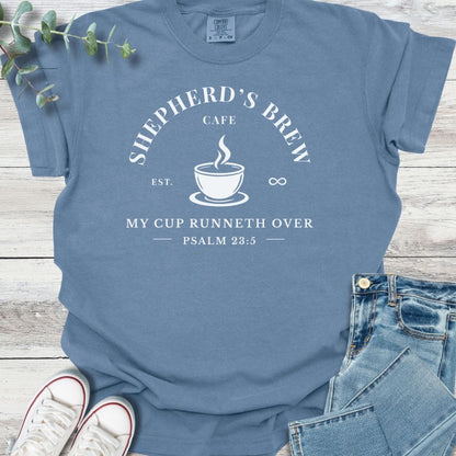 Shepherd's Brew T-shirt in Blue Jean - Christian graphic tee