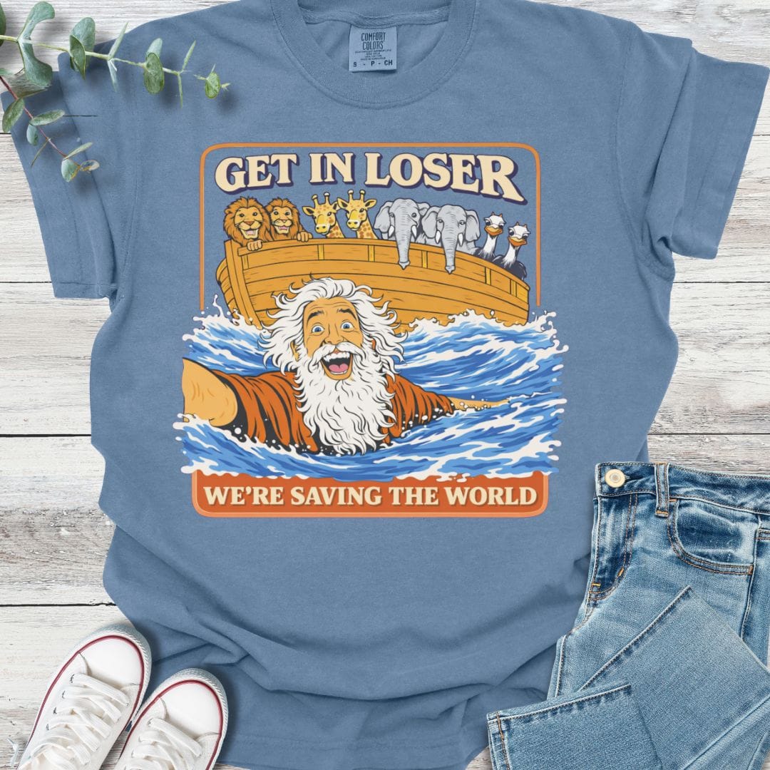 Flood Day T-shirt in Blue Jean - Christian graphic tee