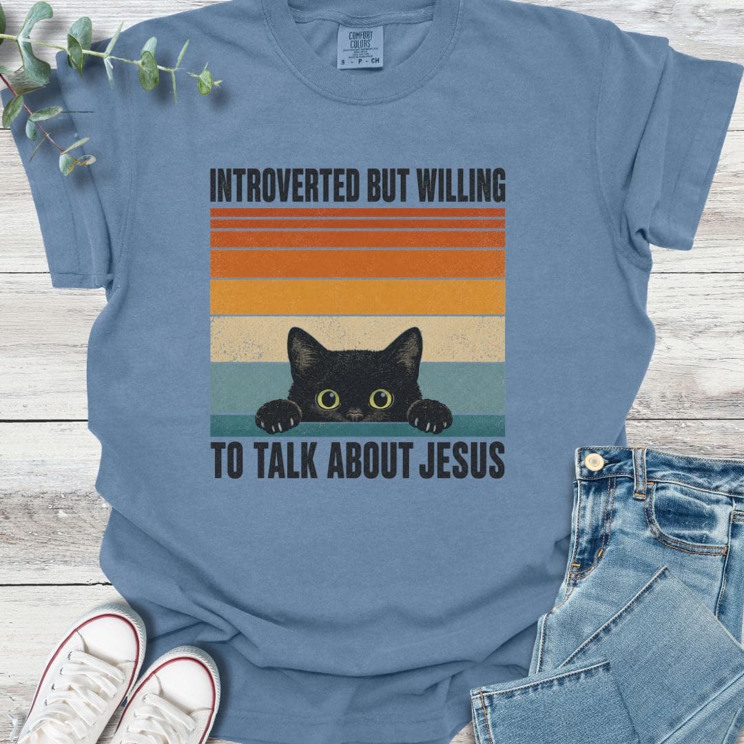 Introverted Cat T-shirt - Christian graphic tee