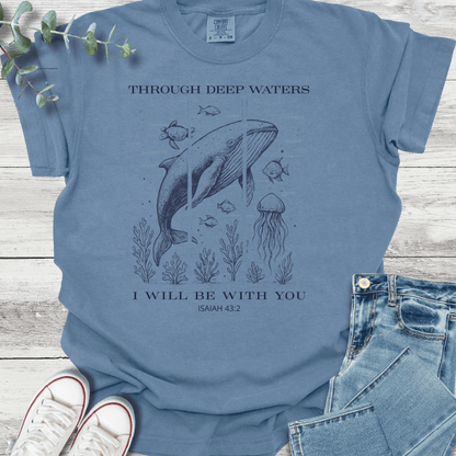 Deep Waters T-shirt in Blue Jean - Christian graphic tee