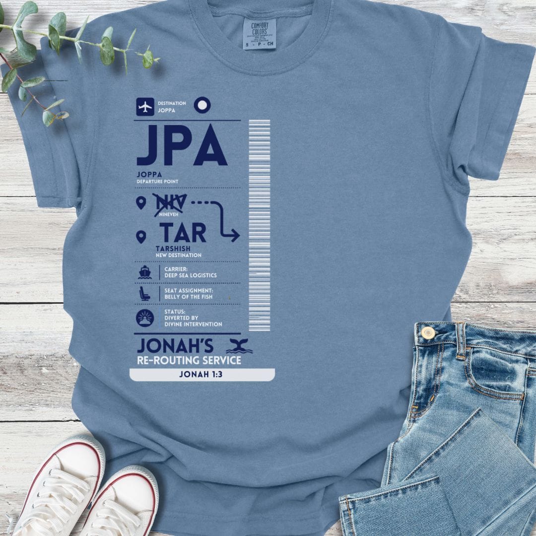 Jonah's Re-routing Service T-Shirt - Christian graphic tee
