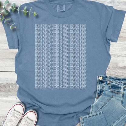 Kingdom Pattern T-Shirt in Blue Jean - Christian graphic tee