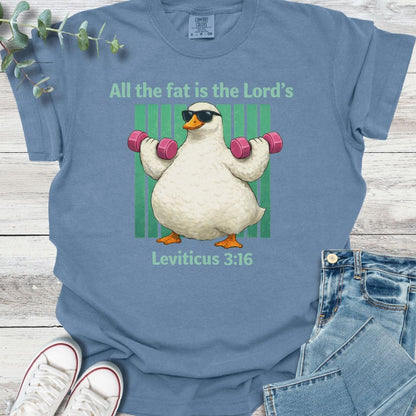 Holy Portion T-Shirt in Blue Jean - Christian graphic tee