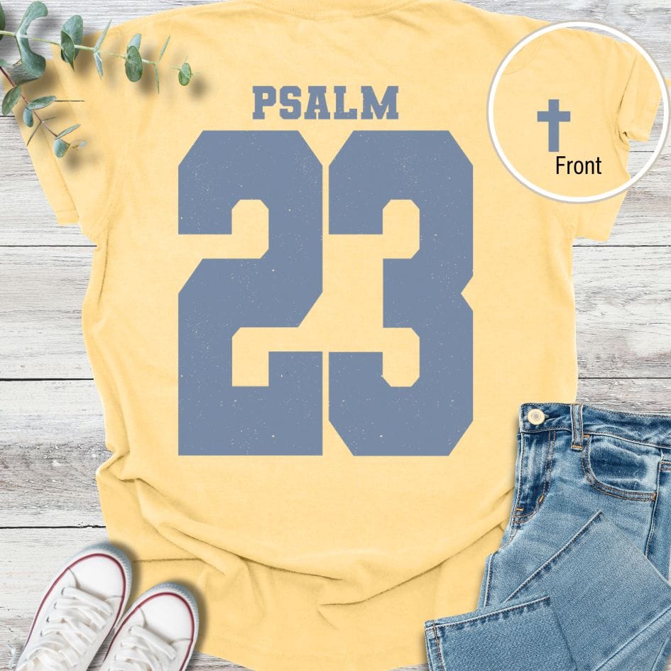 Psalm 23 Special Edition T-shirt in Butter - Christian graphic tee