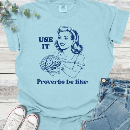 Lady Wisdom T-shirt in Chambray - Christian graphic tee