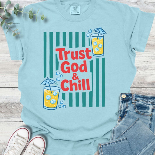 Chill T-shirt in Chambray - Christian graphic tee