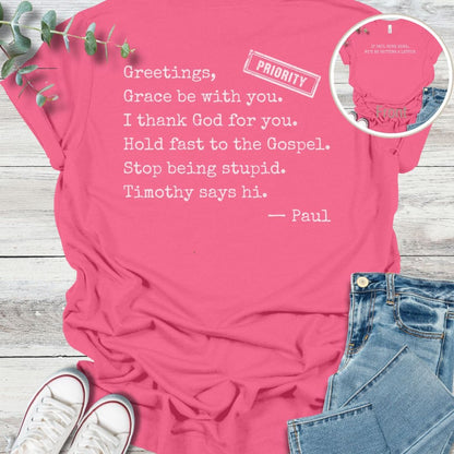 Pure Paul Special Edition T-Shirt in Charity Pink - Christian graphic tee