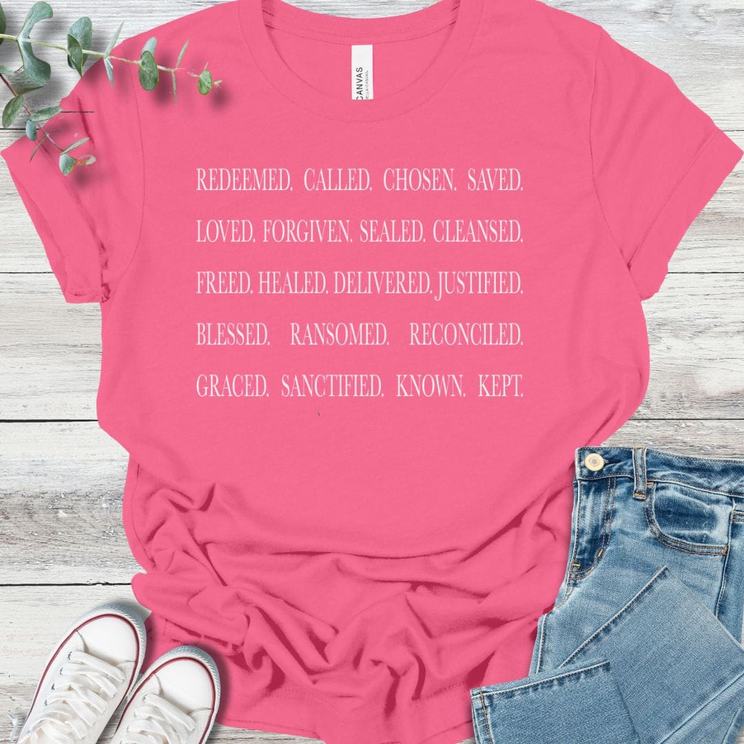 Identity T-Shirt in Charity Pink - Christian graphic tee