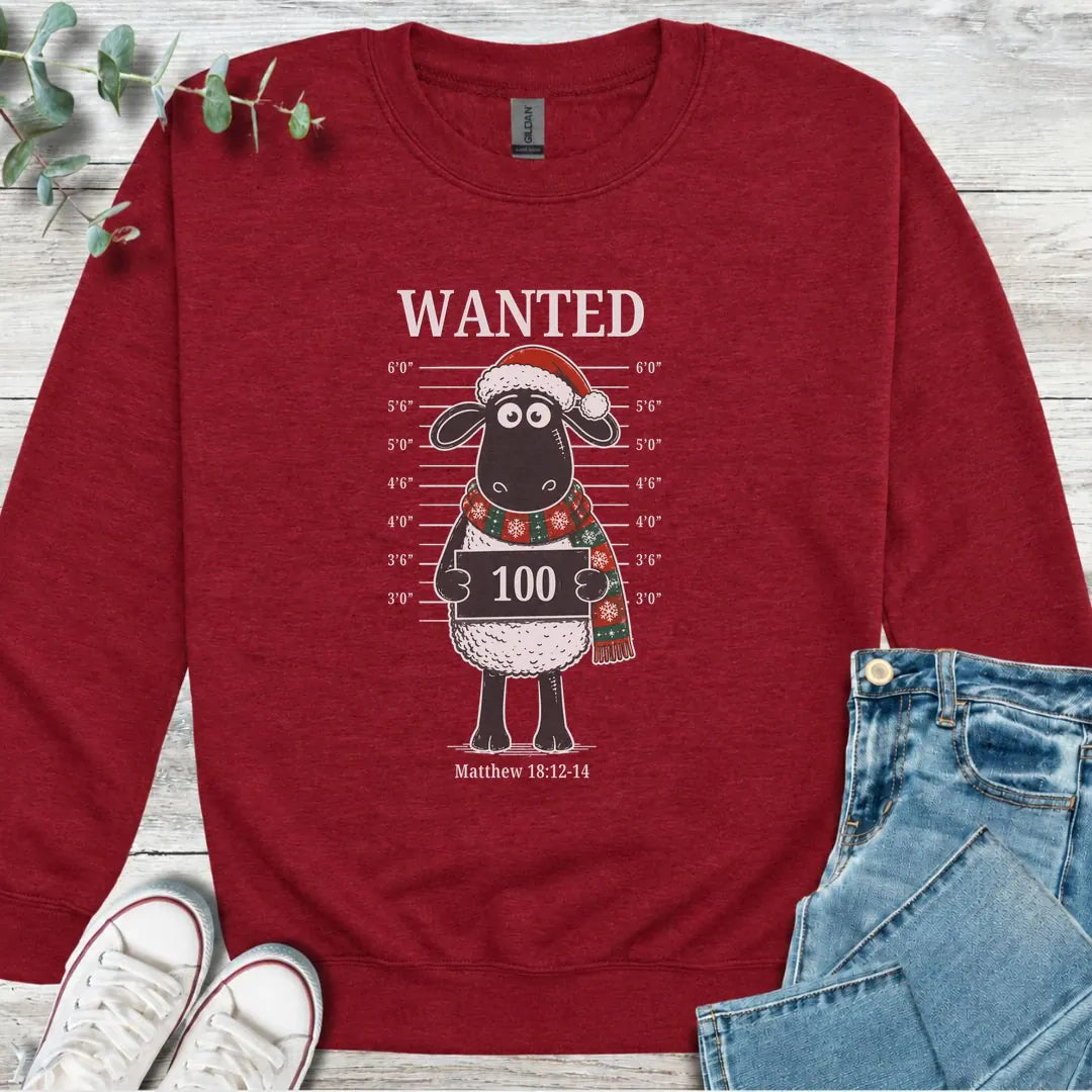 Christmas' Most Wanted Sweatshirt - Christian graphic sweatshirt