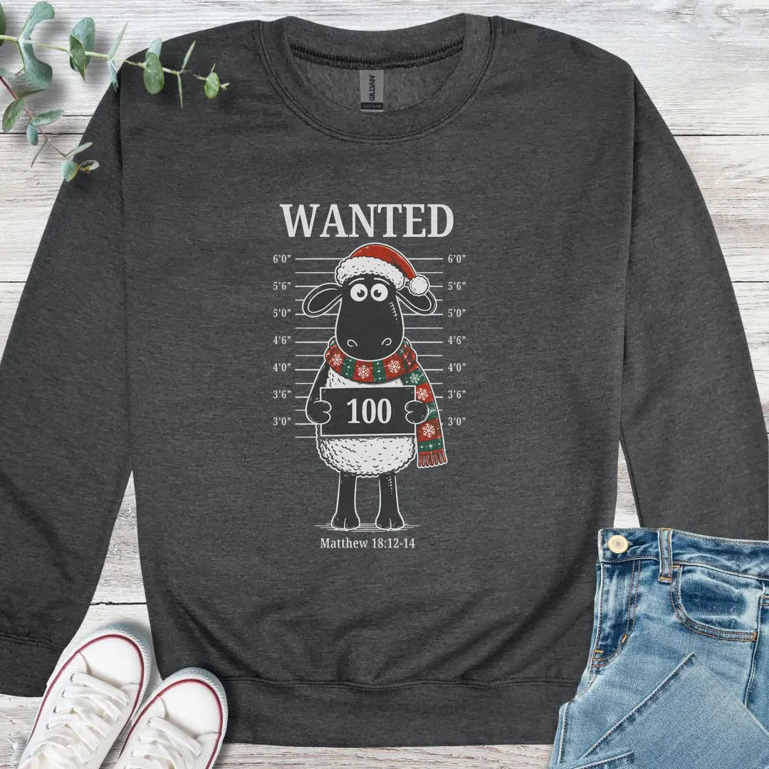 Christmas' Most Wanted Sweatshirt - Christian graphic sweatshirt
