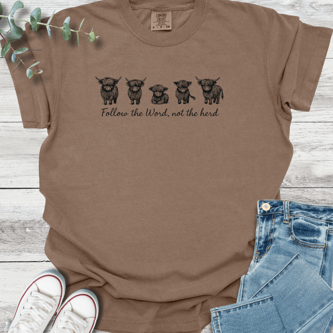 Highland Herd T-shirt in Espresso - Christian graphic tee