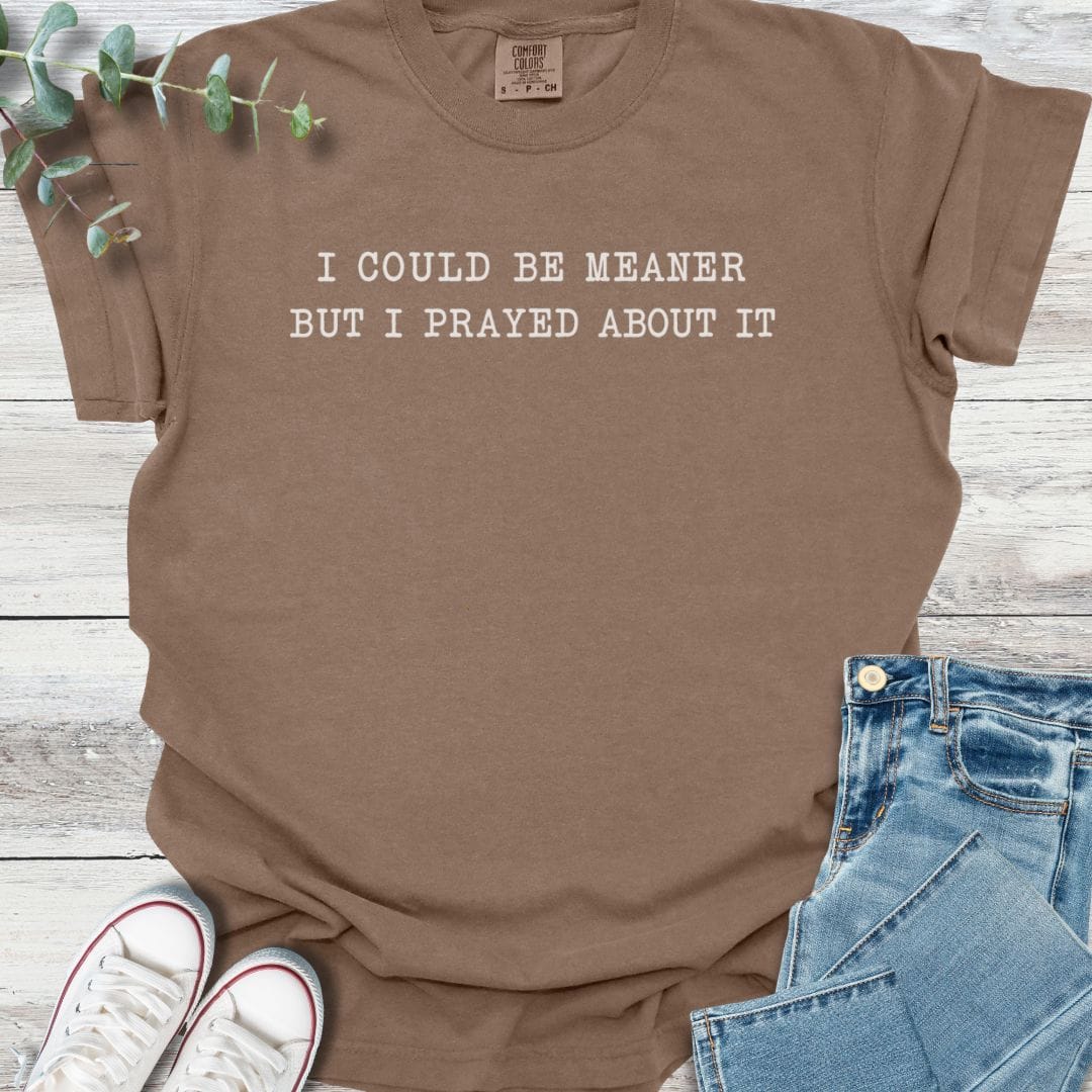 Prayed About It T-Shirt in Espresso - Christian graphic tee