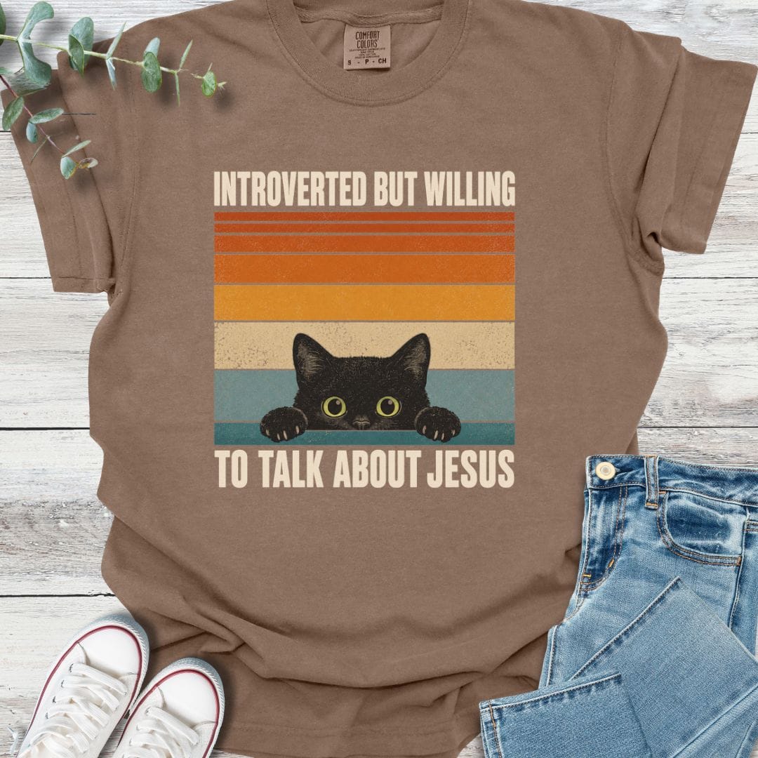 Introverted Cat T-shirt - Christian graphic tee