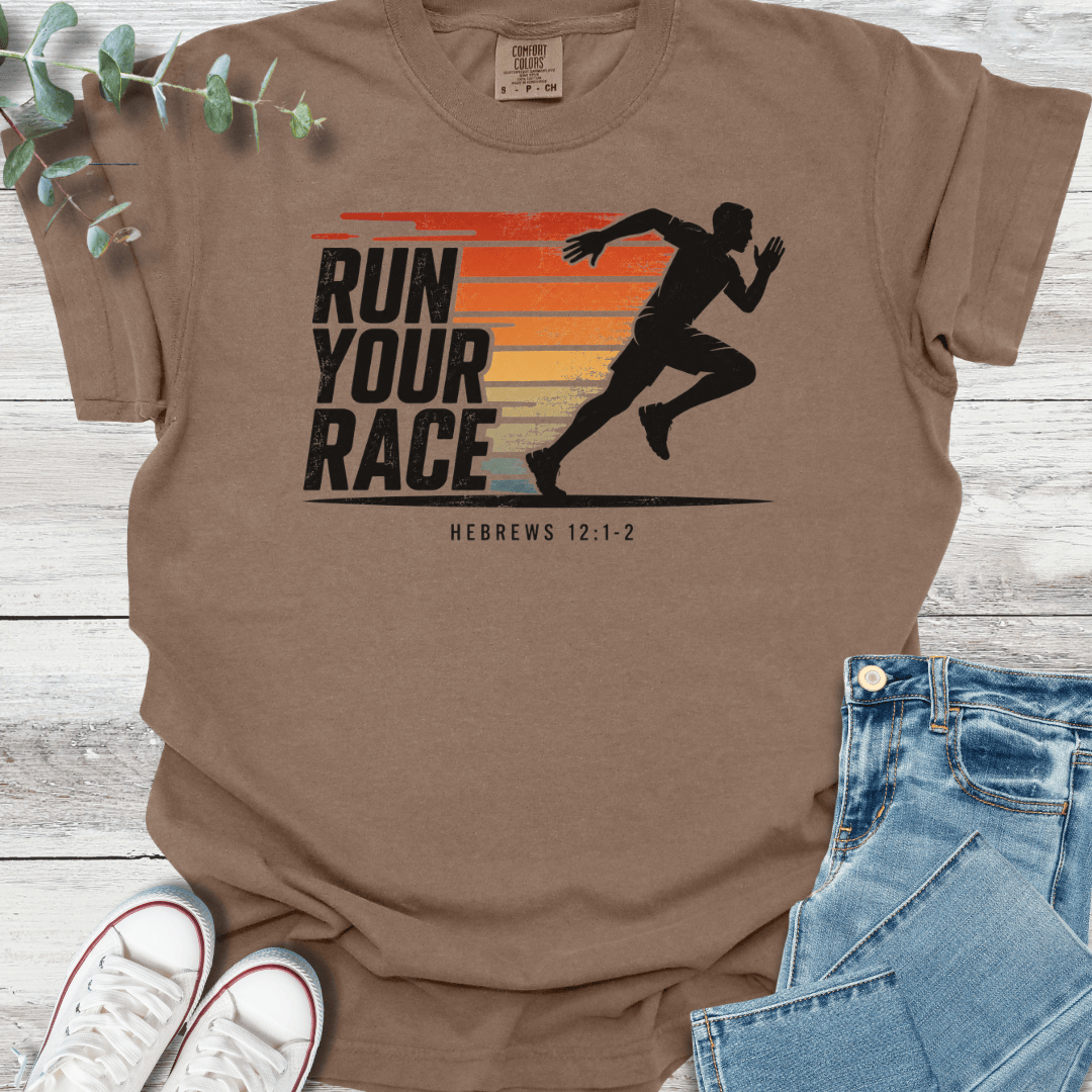 Run Your Race T-Shirt - Christian graphic tee