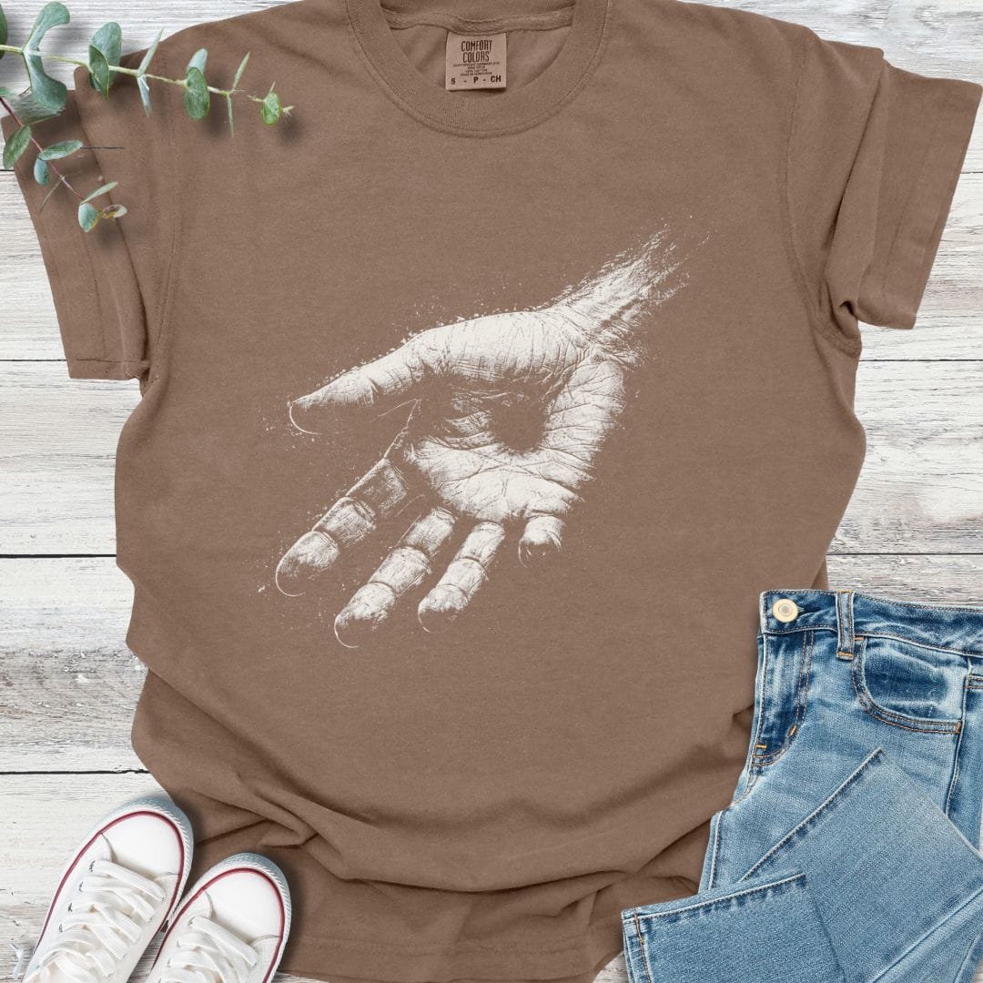 Nail Scarred Hand T-Shirt in Espresso - Christian graphic tee