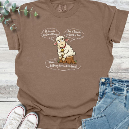 Little Lamb T-shirt in Espresso - Christian graphic tee