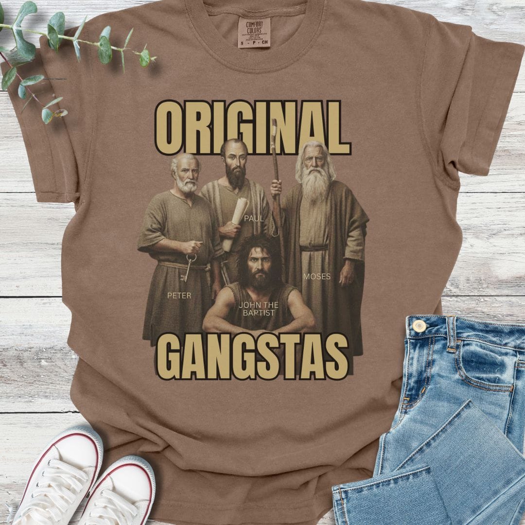 God's Original Gangstas T-Shirt in Espresso - Christian graphic tee