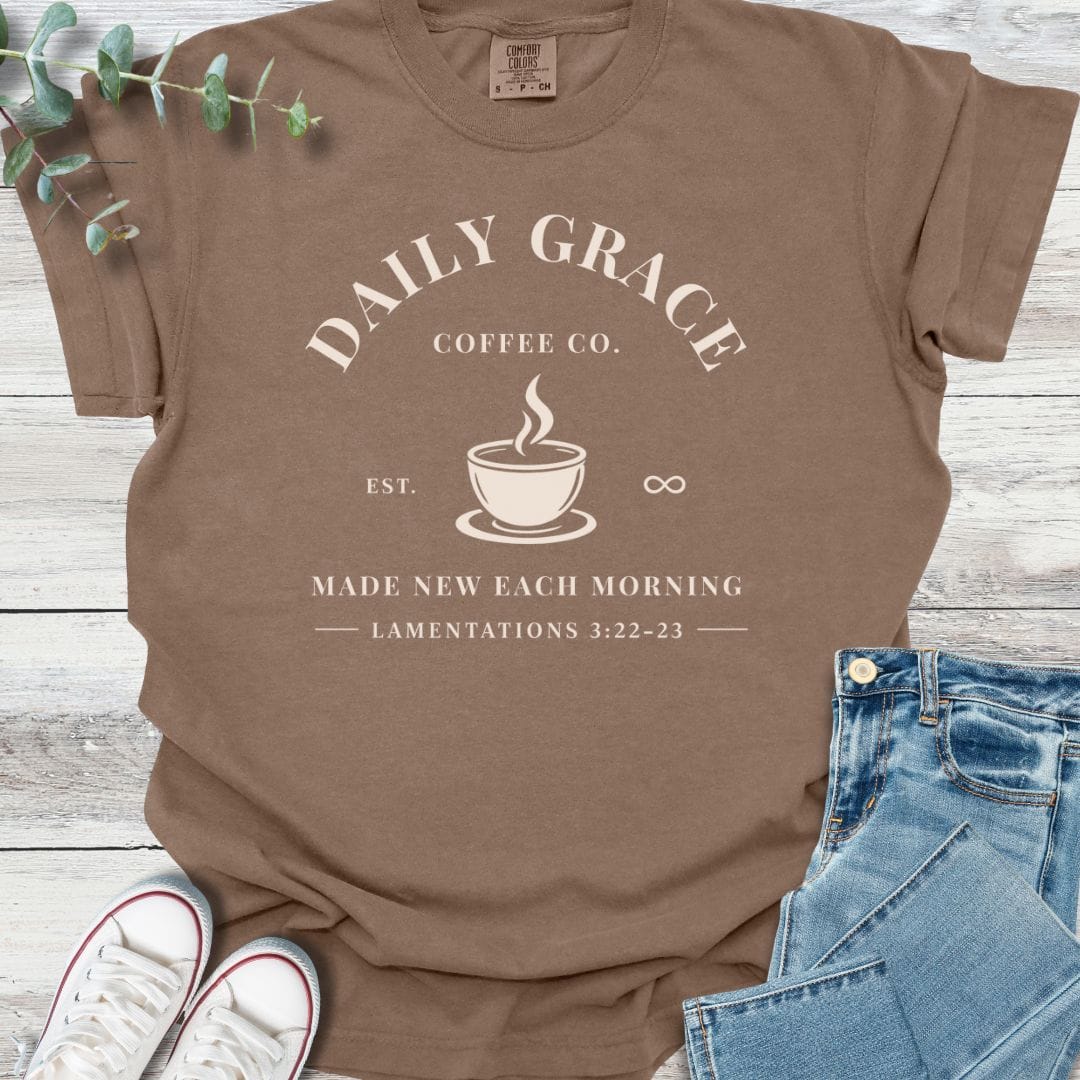 Daily Grace T-shirt in Espresso - Christian graphic tee