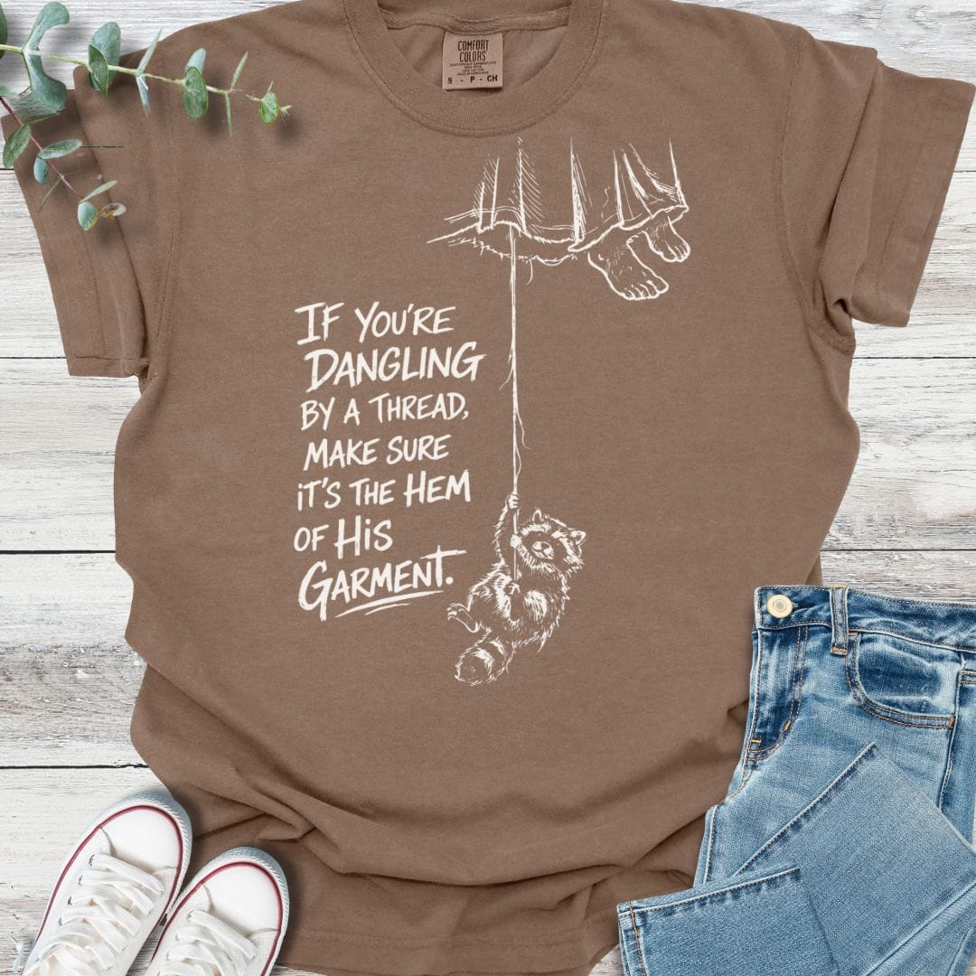 Hanging On T-Shirt in Espresso - Christian graphic tee