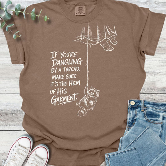 Hanging On T-Shirt in Espresso - Christian graphic tee