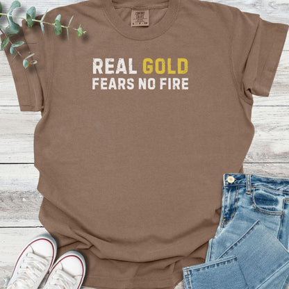 Real Gold T-shirt in Espresso - Christian graphic tee