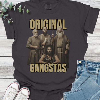God's Original Gangstas T-Shirt in Graphite - Christian graphic tee