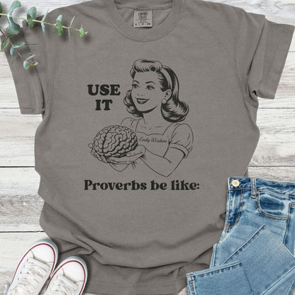 Lady Wisdom T-shirt in Grey - Christian graphic tee
