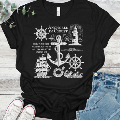 Anchored T-Shirt in Black Heather - Christian graphic tee