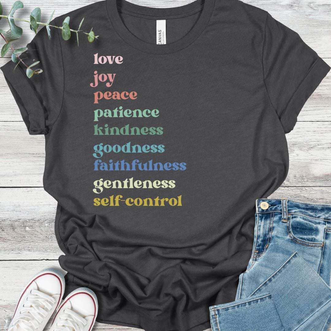 Fruity T-Shirt in Dark Grey Heather - Christian graphic tee