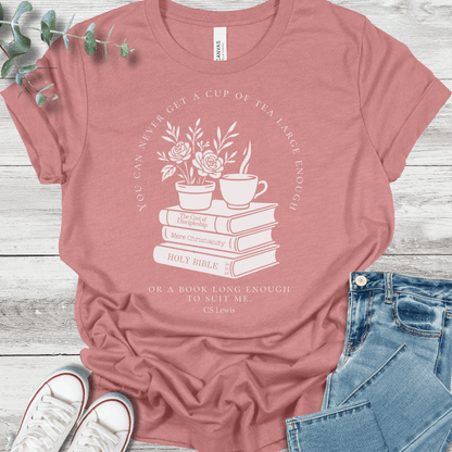 Cup of Theology T-Shirt in Heather Mauve - Christian graphic tee