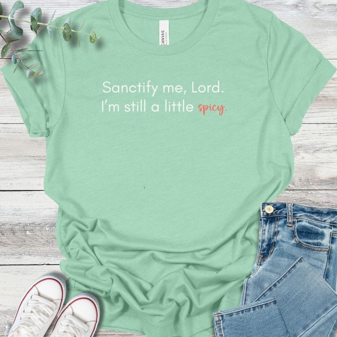 Spicy T-Shirt in Heather Mint - Christian graphic tee