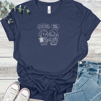 Formal Grievances T-Shirt in Heather Navy - Christian graphic tee