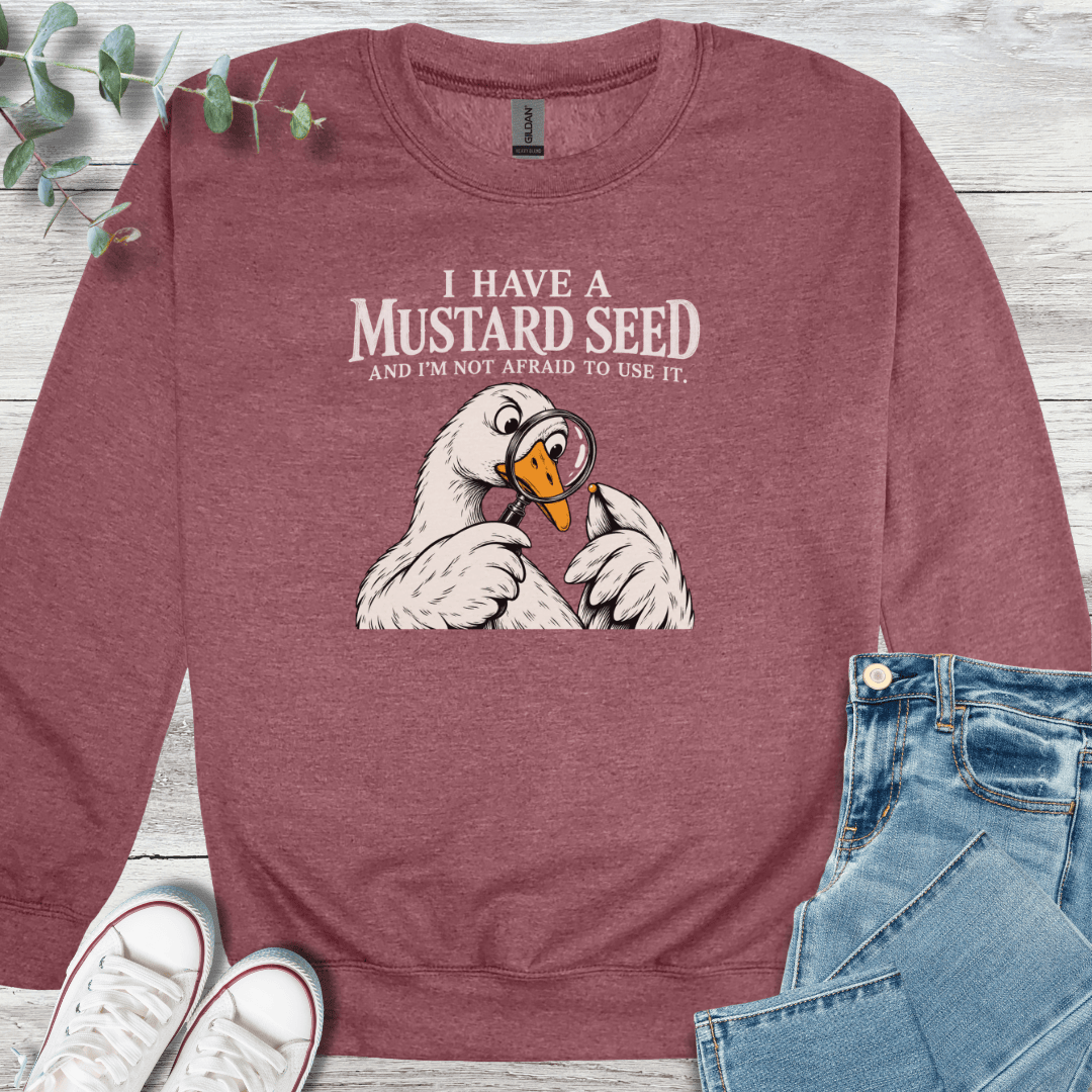 Mustard Seed Power Sweatshirt - Christian graphic sweatshirt