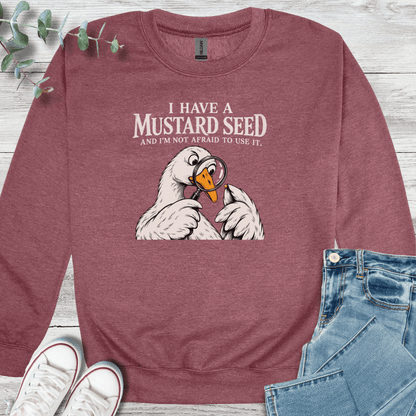 Mustard Seed Power Sweatshirt - Christian graphic sweatshirt