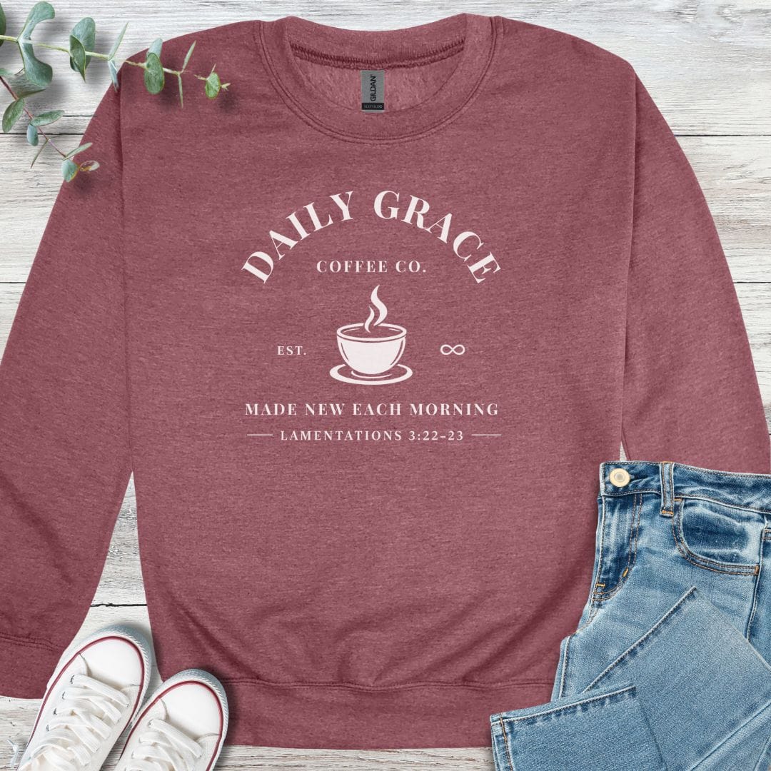 Daily Grace Sweatshirt - Christian graphic sweatshirt