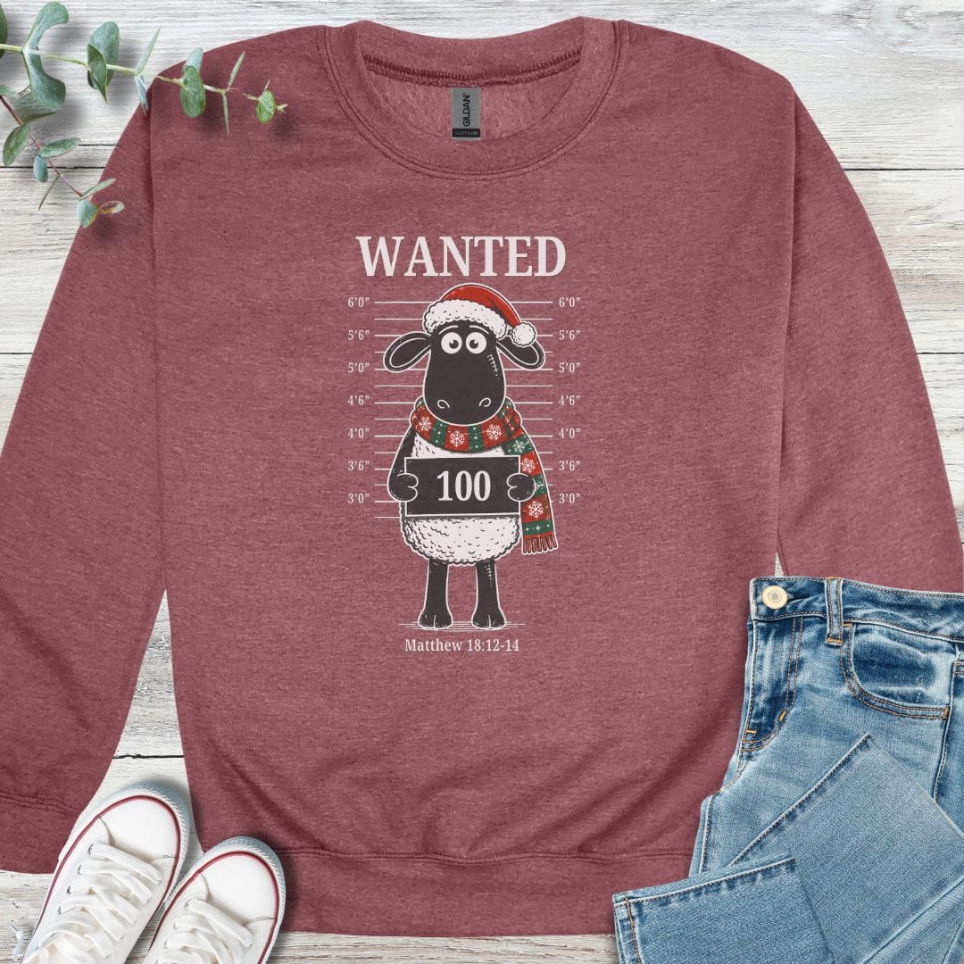 Christmas' Most Wanted Sweatshirt - Christian graphic sweatshirt