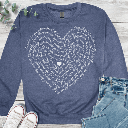 Scripture Heart Sweatshirt - Christian graphic sweatshirt