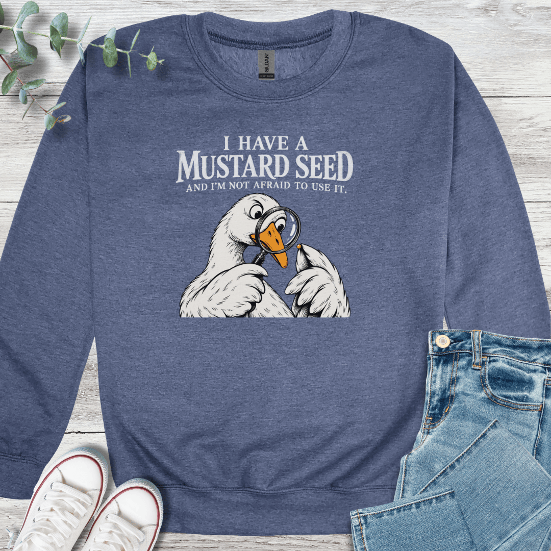 Mustard Seed Power Sweatshirt - Christian graphic sweatshirt