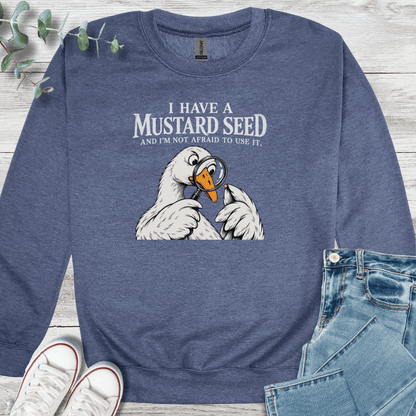Mustard Seed Power Sweatshirt - Christian graphic sweatshirt