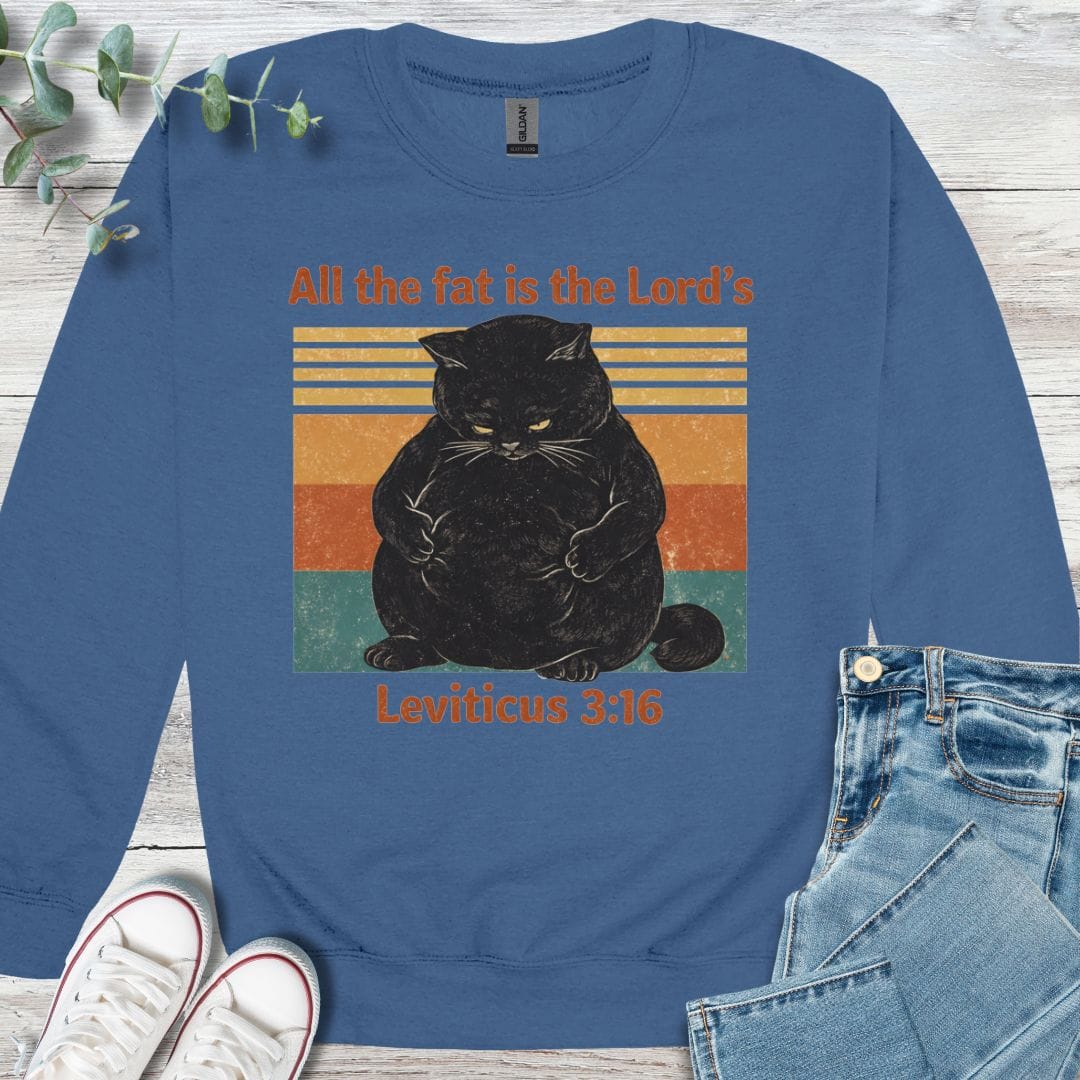 The Lord's Portion Sweatshirt in Indigo Blue - Christian graphic sweatshirt