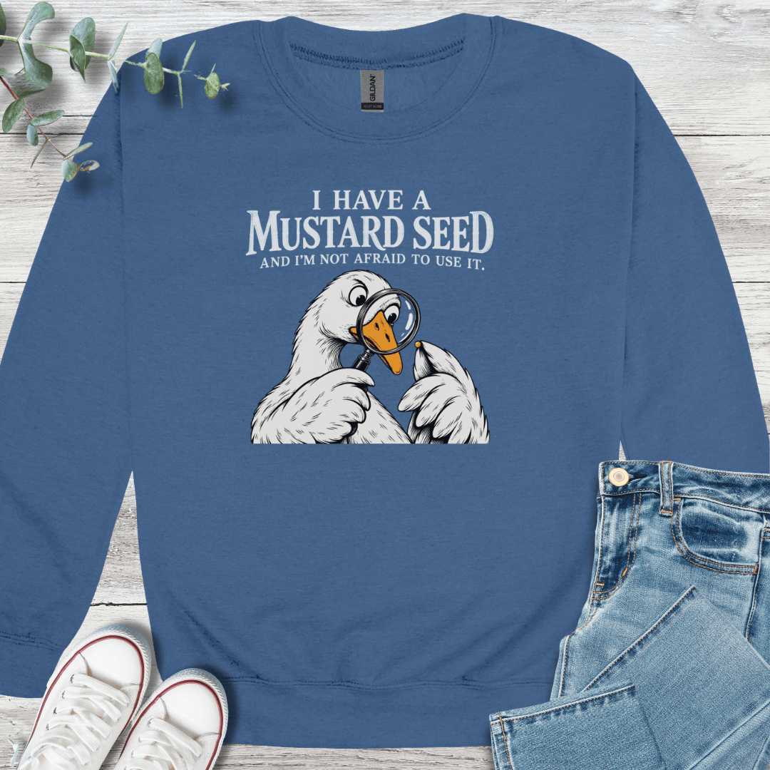 Mustard Seed Power Sweatshirt - Christian graphic sweatshirt