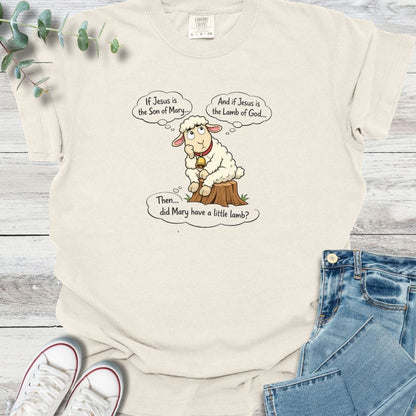 Little Lamb T-shirt in Ivory - Christian graphic tee