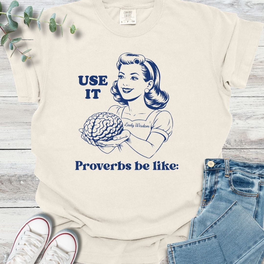 Lady Wisdom T-shirt in Ivory - Christian graphic tee