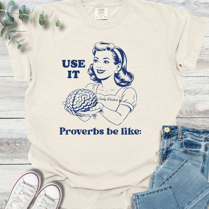 Lady Wisdom T-shirt in Ivory - Christian graphic tee