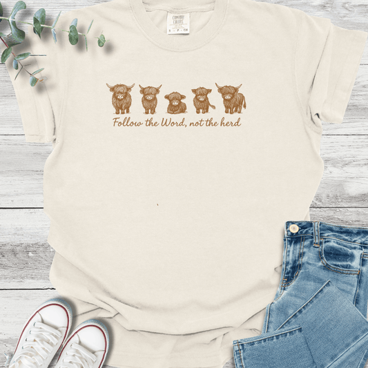 Highland Herd T-shirt in Ivory - Christian graphic tee