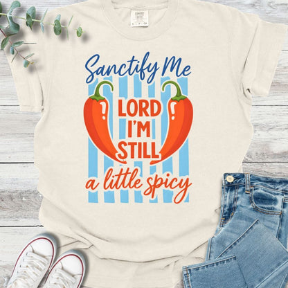 Sanctified Spice T-shirt in Ivory - Christian graphic tee
