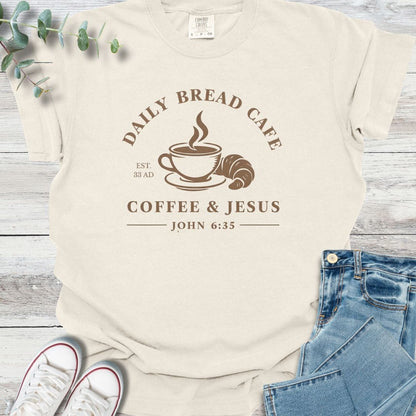 Daily Bread T-shirt in Ivory - Christian graphic tee