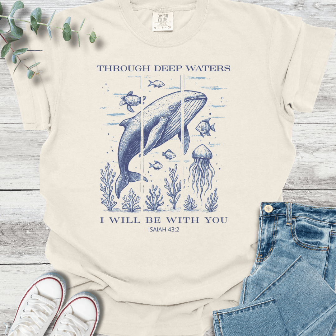 Deep Waters T-shirt in Ivory - Christian graphic tee