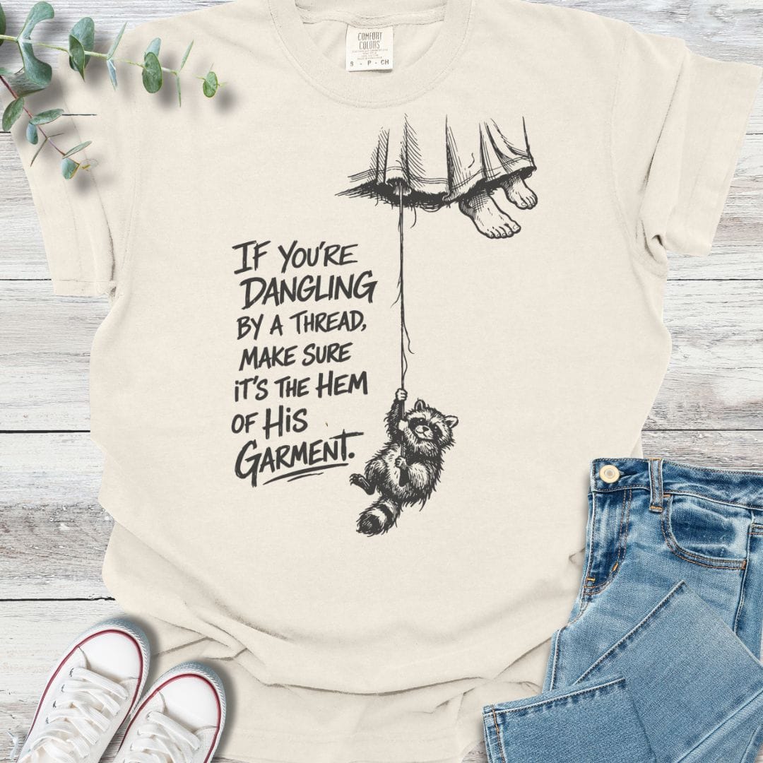 Hanging On T-Shirt in Ivory - Christian graphic tee